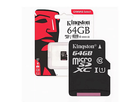  64GB microSD Class10 A1 UHS-I Kingston Canvas Select Plus, 600x, Up to: 100MB/s, клавиатуры ,мышки ,веб камера ,коврики ,флешки , 16gb, 32gb,64gb,128gb,256gb,512,microsd,sd