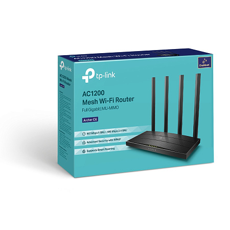Wi-Fi AC Dual Band TP-LINK Router, "Archer C6", 1200Mbps, Gbit Ports, MU-MIMO Wi-Fi AC Dual Band TP-LINK Router, "Archer C6", 1200Mbps, Gbit Ports, MU-MIMO