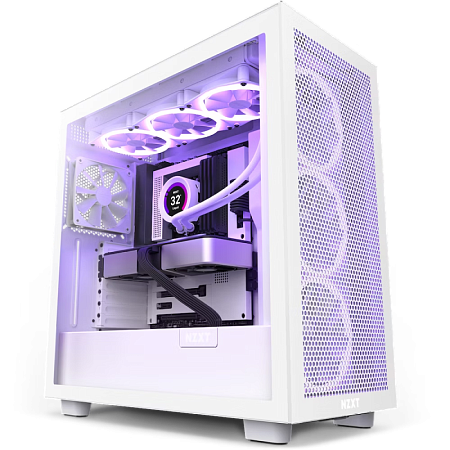 Case ATX NZXT H7 Flow, 2x120mm, Mesh Front, Tempered Glass, Dust Filter, 2xUSB 3.2, 1xUSB-C, 2x3.5",