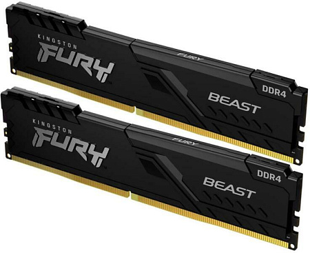 32GB DDR4-3600MHz Kingston FURY Beast (Kit of 2x16GB) (KF436C18BBK2/32), CL18-22-22, 1.35V, Black 32GB DDR4-3600MHz Kingston FURY Beast (Kit of 2x16GB) (KF436C18BBK2/32), CL18-22-22, 1.35V, Black