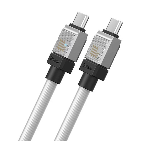 Baseus Cable CoolPlay Series Type-C to Type-C 5A 100W 1m, White Baseus Cable CoolPlay Series Type-C to Type-C 5A 100W 1m, White