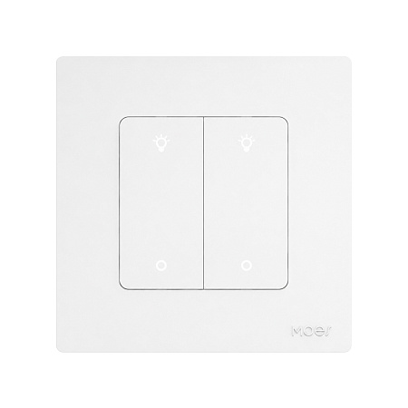 Moes Zigbee Star Ring Smart Dimmer Switch 2 Gang (Neutral Required), White