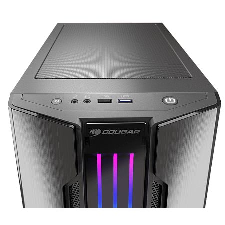 Case mATX Cougar Gemini M, w/o PSU, 1x120mm fan, ARGB stips, Tempered Glass, USB3.0, Iron-Gray