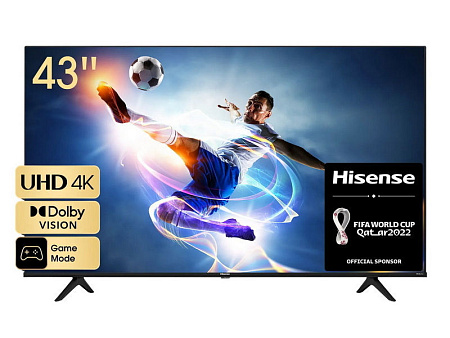 43" LED SMART TV Hisense 43A6BG, Real 4K, 3840x2160, VIDAA OS, Black, samsun ,vesta ,hisense,lg,voltus,крепление для телевизора