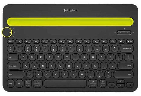 Wireless Keyboard Logitech K480 Multi-Device, Compact, FN key, Cradle, Bluetooth, EN, Black  