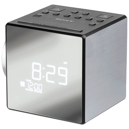 SONY ICF-C1PJ, Gray, Clock Radio with Time Projector, AM/FM