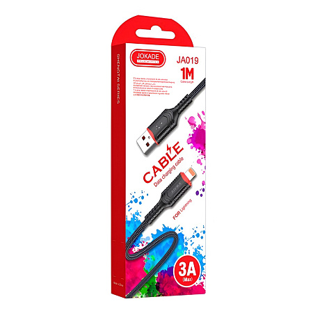 Jokade Cable USB-A to Lightning 3A, 20W, 1m JA019, Black
