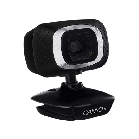 PC Camera Canyon C3, 720P, Sensor 1 MP (12 MP by software), FoV 60°, Microphone, Black/Silver