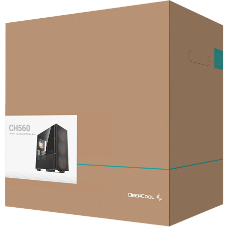 Case ATX Deepcool CH560, w/o PSU, 3x140mm & 1x120mm ARGB, USB-C, USB3.0, Front Mesh, Hybrid Side pan