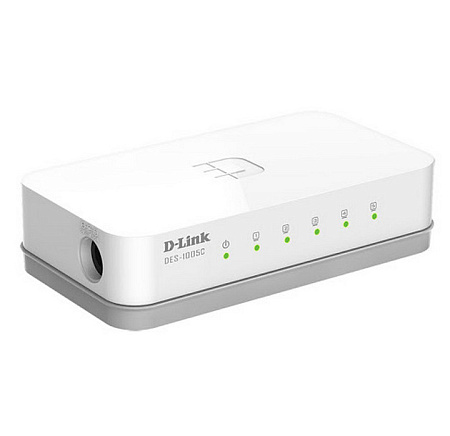 .5-port 10/100Mbps Desktop Switch D-Link "DES-1005C/A1A", Plastic Case