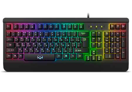 Gaming Keyboard SVEN KB-G9450, 3 colors backlight, Metal plate, WinLock, 12 Fn keys, Black, USB