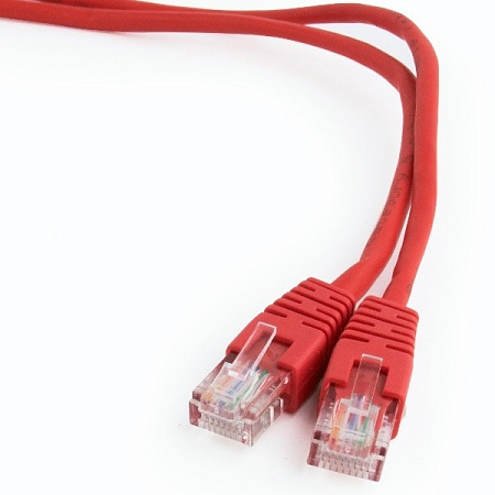  2m, Patch Cord  Red, PP12-2M/R, Cat.5E, Cablexpert, molded strain relief 50u" plugs