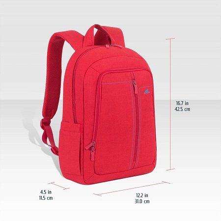 Backpack Rivacase 7560, for Laptop 15,6" & City bags, Canvas Red