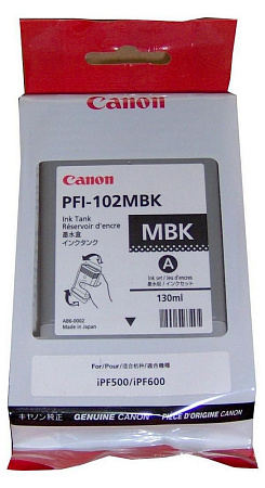 Ink Cartridge Canon PFI-102MBk matte black,130ml for iPF765,760,755,750,720,710,700,655,650,610,605 Ink Cartridge Canon PFI-102MBk matte black,130ml for iPF765,760,755,750,720,710,700,655,650,610,605