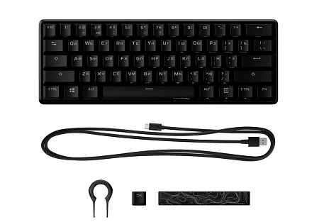 Gaming Keyboard HyperX Alloy Origins 60, Mechanical, 60% form factor, Linear SW, PBT keycaps, Alumin
