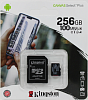 256GB microSD Class10 A1 UHS-I + SD adapter Kingston Canvas Select Plus, 600x, Up to: 100MB/s
