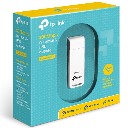 USB2.0 Wi-Fi N LAN Adapter TP-LINK "TL-WN821N", 300Mbps USB2.0 Wi-Fi N LAN Adapter TP-LINK "TL-WN821N", 300Mbps