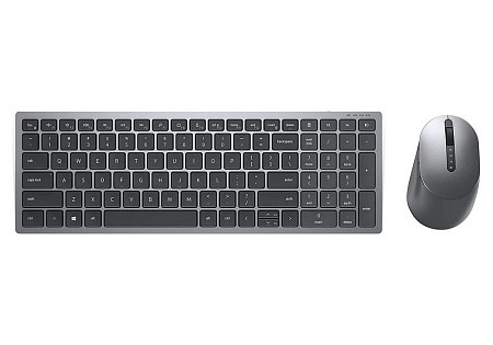 Wireless Keyboard & Mouse Dell Multi-Device KM7120W, Multimedia Keys, 2.4Ghz/BT, Russian, Titan Grey