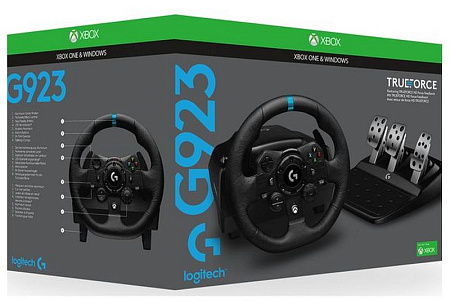Wheel Logitech Driving Force Racing G923, for Xbox, 900 degree, Pedals, Dual-Motor Force Feedback