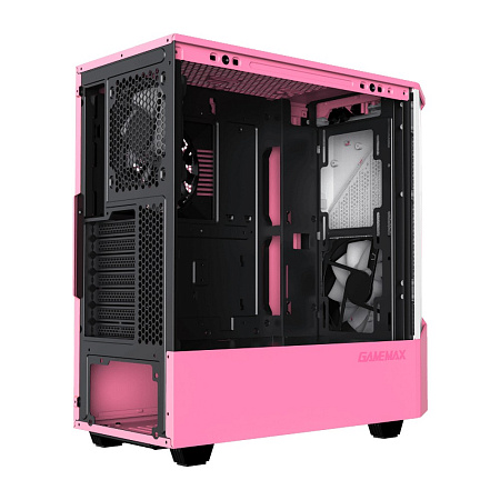 Case ATX GAMEMAX Contac COC, w/o PSU, 0.8mm, 1x120 & 1x140mm ARGB fans, ARGB+PWM Hub, Front Mesh, TG