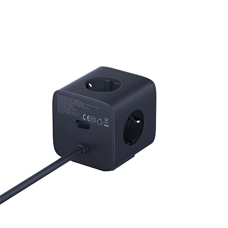 Baseus Power Strip Cube 67W 3AC+1*USB-A+1*Type-C 1,5M, EnerFill FA11, Cosmic Black