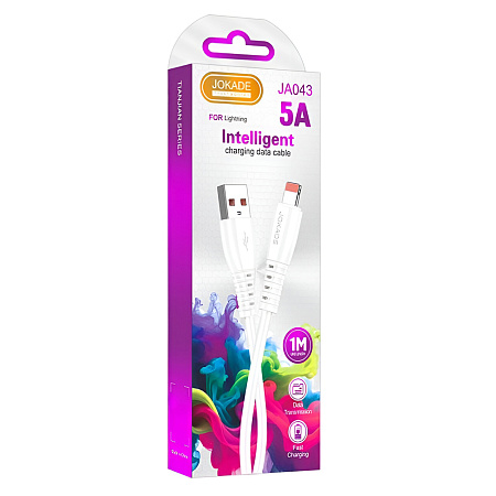 Jokade Cable USB-A to Lightning 5A 1M JA043, White