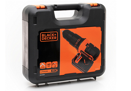 Hammer Drill/Driver Black+Decker (BDCHD18KB-QW) 18V Li-Ion 2x1.5 Ah + Kitbox, LED,2 Speed 0-1400 rpm