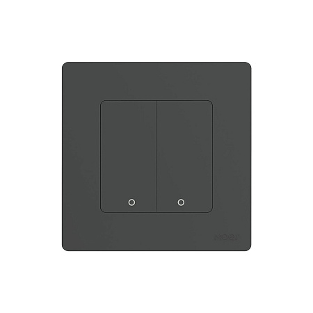 Moes Zigbee Star Ring Smart Push Button Switch 2 Gang (Neutral Required), Grey