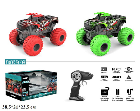 Радиоуправляемая игрушка Crazon Oversize Wheel Cross-Road, 1:18, Зелёный (333-19182B)