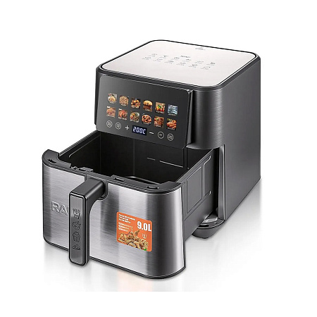 Raf Air Fryer R.5268, Dual Heating Elements, 9L,2200W, Black
