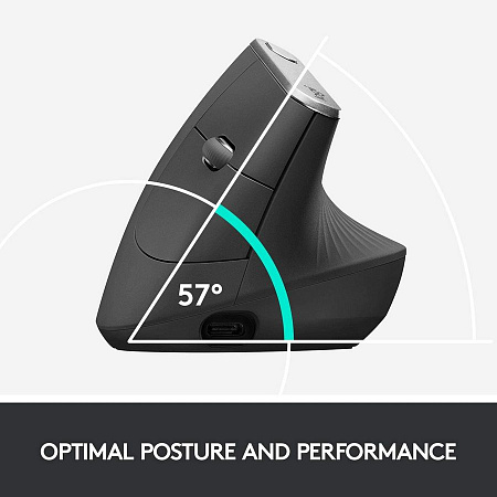 Wireless Mouse Logitech MX Vertical, 400-4000 dpi, 6 buttons, Ergonomic, 135g., 57° tilt, , 240mAh, 
