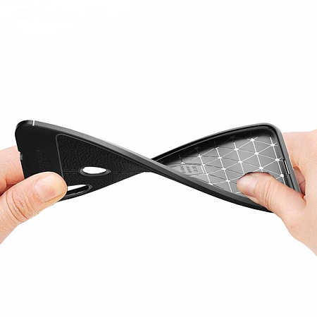 Helmet Case Leather Texture Samsung A11, Black