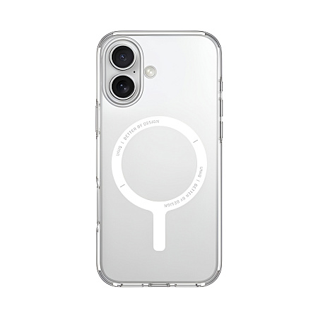 Uniq Case for iPhone 16 Hybrid Clario (ECO) with Magclick Charging, Clear