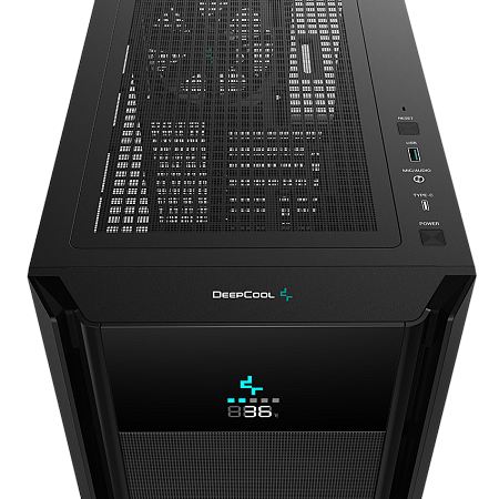 Case ATX Deepcool CH510 Mesh Digital, w/o PSU, 1x120mm, USB-C, USB 3.0, Tempered Glass, Digital disp
