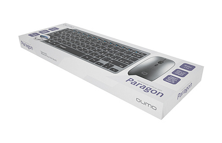 Клавиатура и мышь QUMO Paragon, Беспроводное, Серебристый