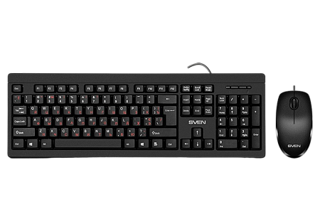 Keyboard & Mouse SVEN KB-S320C, Classic layout, Splash proof, 1000 dpi, 4 buttons, 1.5m, USB, EN/RU, Keyboard & Mouse SVEN KB-S320C, Classic layout, Splash proof, 1000 dpi, 4 buttons, 1.5m, USB, EN/RU,