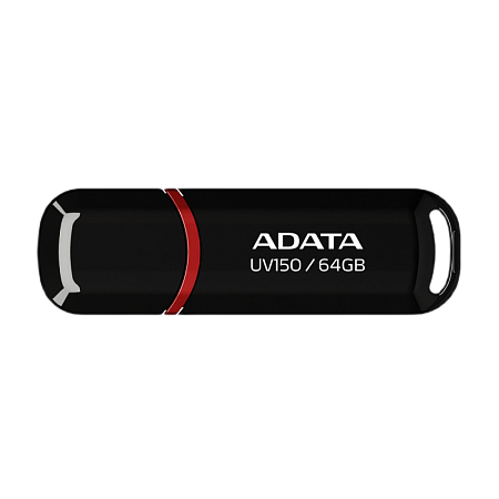 USB Flash накопитель ADATA UV150, 64Гб, Черный/Красный