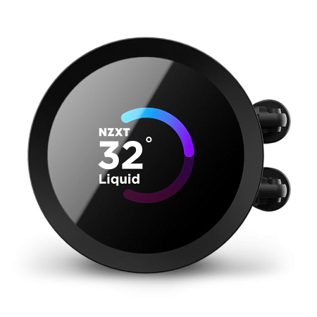 AIO Liquid Cooling NZXT Kraken 240 RGB Black (33.8dB, 78CFM, 2x120mm, 500-1800RPM, LCD 1.54", CAM)