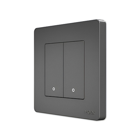 Moes Zigbee Star Ring Smart Push Button Swicth 2 Gang CR2032, Grey