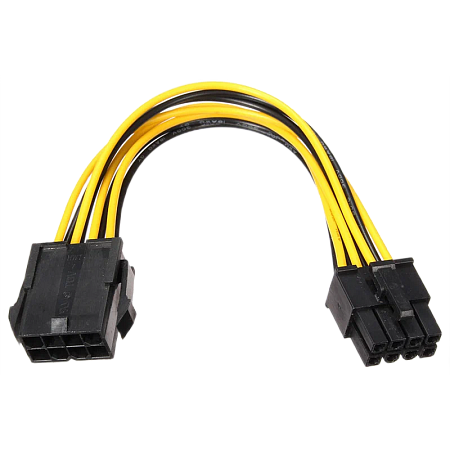 Cable, CC-PSU-84 ATX Internal 6+2 pin PCI express power extension cable, 0.3 m, Cablexpert