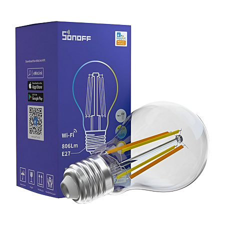 Sonoff Smart LED Filament Bulb (Cyan) Wi-Fi E27 7W 806Lm (B02-F-A60) Sonoff Smart LED Filament Bulb (Cyan) Wi-Fi E27 7W 806Lm (B02-F-A60)