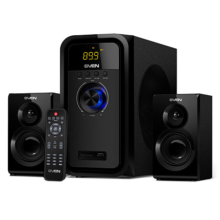Speakers SVEN "MS-2051" SD-card, USB, FM, remote control, Bluetooth, Black, 55w/30w + 2x12.5w/2.1