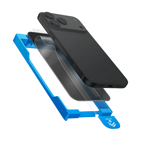 Uniq Glass Screen Protector for iPhone 17 Pro (2025) 6.3 Privacy Exofit Optix Covex Applicator, Black