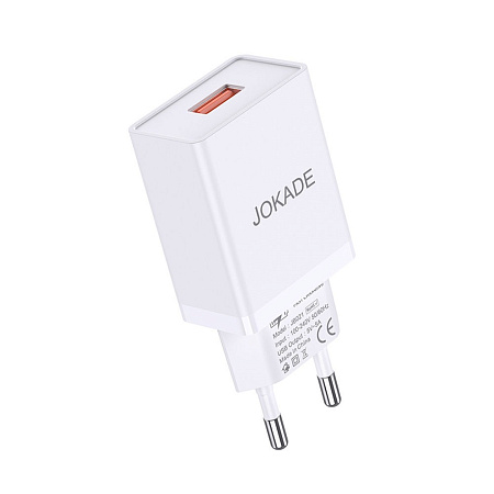 Jokade Wall Charger with Cable USB to Micro-USB Single Port 5A JB022, White Jokade Wall Charger with Cable USB to Micro-USB Single Port 5A JB022, White