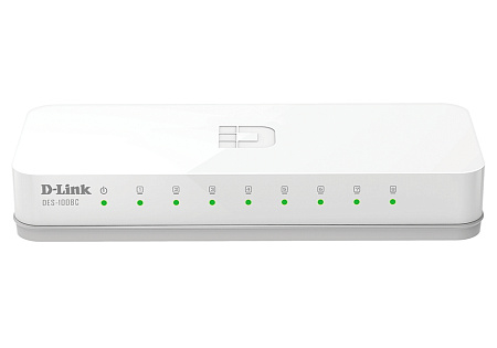 .8-port 10/100Mbps Desktop Switch D-Link "DES-1008C/B1A", Plastic Case