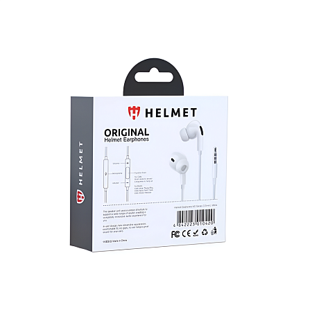 Helmet Earphones 3.5mm with Mic M2 Series, White