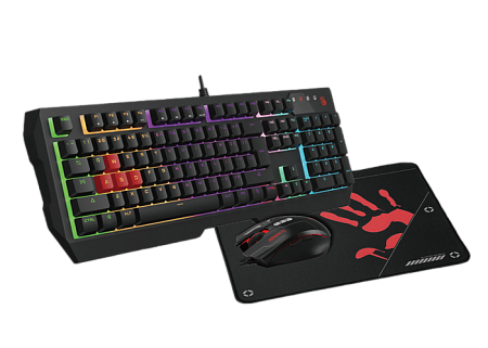 Gaming Keyboard & Mouse & Mouse Pad Bloody B1700, (B140N/ES7/BP-50M), Programmable, Backlit, 1.8m, U Gaming Keyboard & Mouse & Mouse Pad Bloody B1700, (B140N/ES7/BP-50M), Programmable, Backlit, 1.8m, U