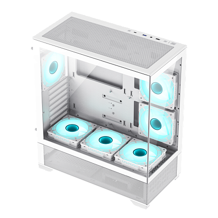 Case ATX GAMEMAX Vista AW, w/o PSU, 0.6mm, 6x120mm ARGB, ARGB Hub, RC, Front&Side Tempered Glass, 1x