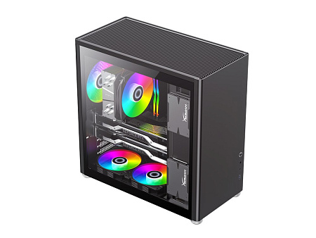 Case ATX GAMEMAX Spark Pro, w/o PSU, 0.8/0.6mm, Front Metal, Dual Side Tempered Glass, Dust Filter, 
