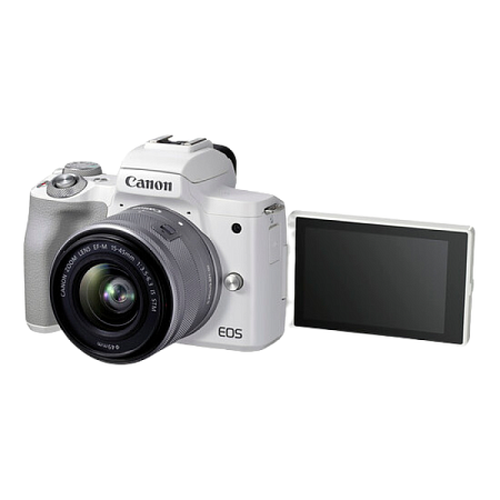 Беззеркальный фотоаппарат Canon EOS M50 Mark II, White + EF-M 15-45 IS, Белый